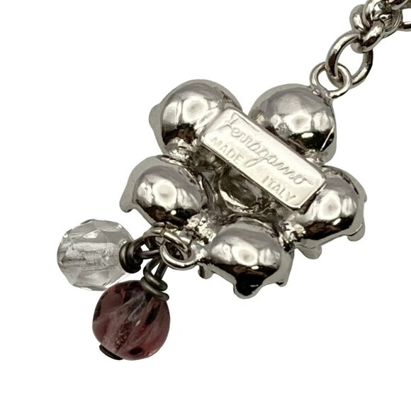 Auth Salvatore Ferragamo - Silver Clear Light Purple Hardware Rhinestones - Picture 3 of 4